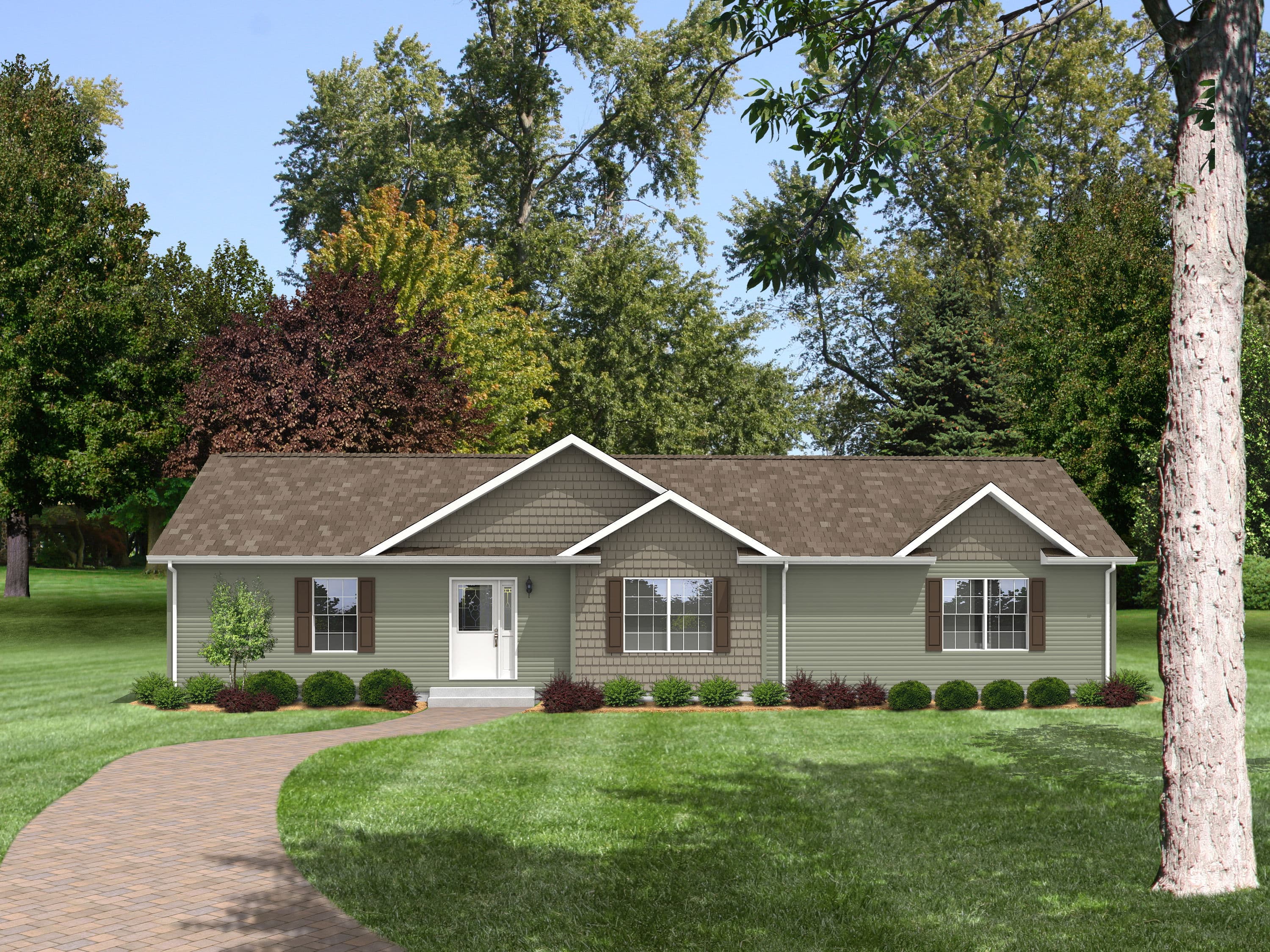 Pennwest classique ranch 2p2018-r hero, elevation, and exterior home features