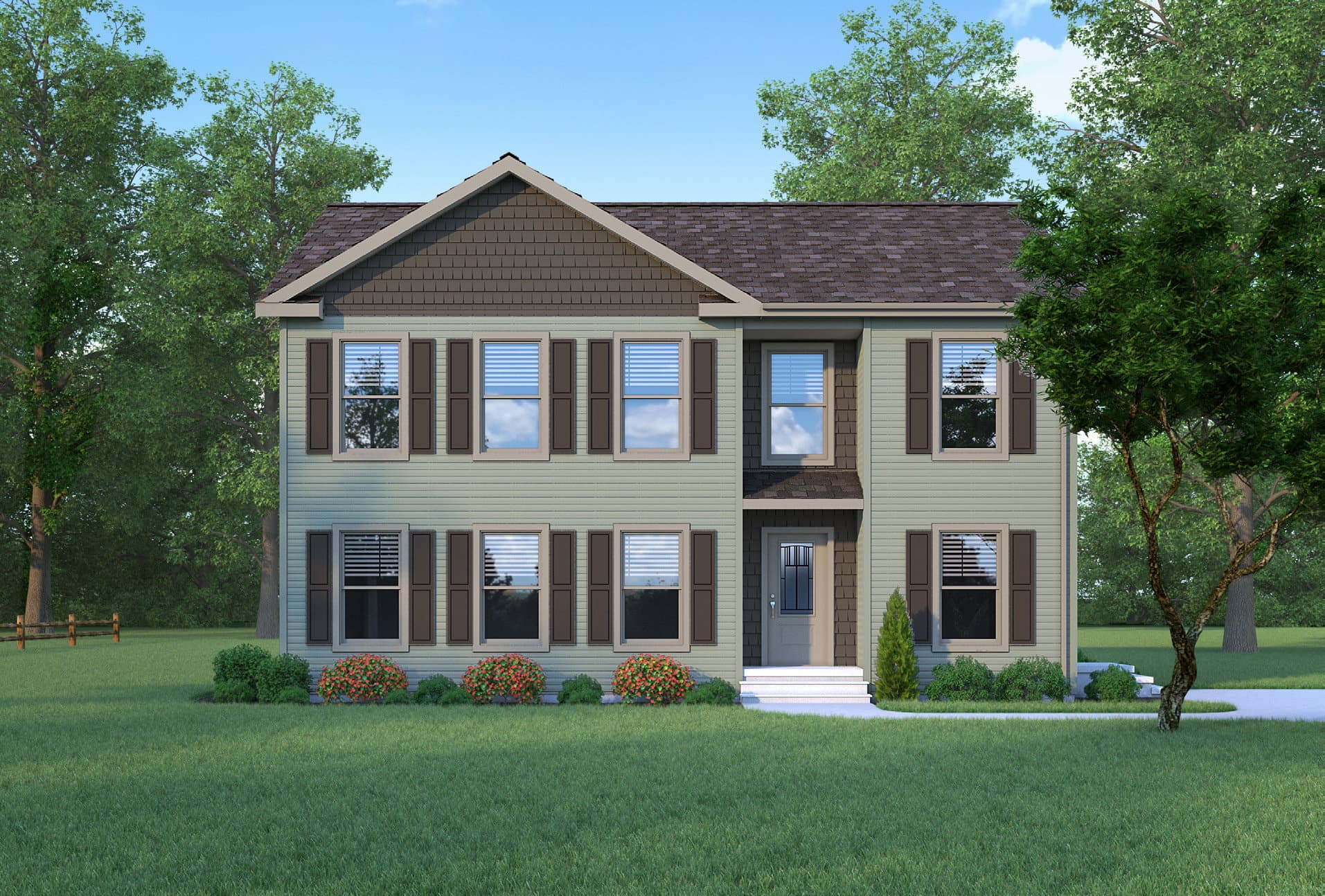 Belle ame 2-story hero and exterior home features