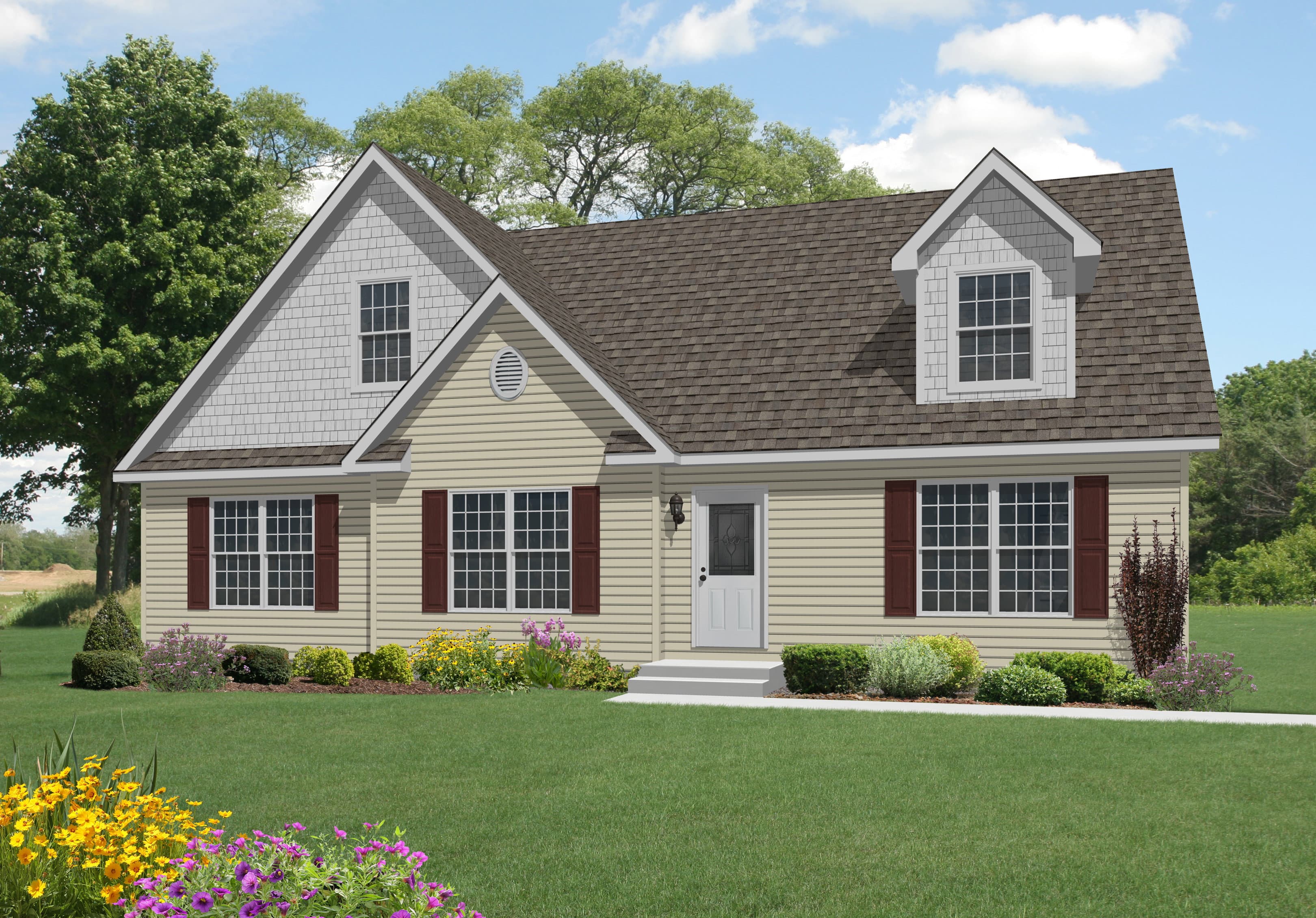 Pennwest classique cape 2pc2005-r hero, elevation, and exterior home features