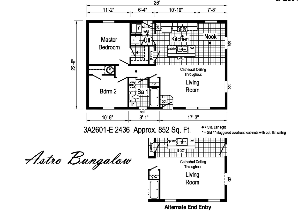 Astro bungalow ranch 3a2601-e floor plan home features