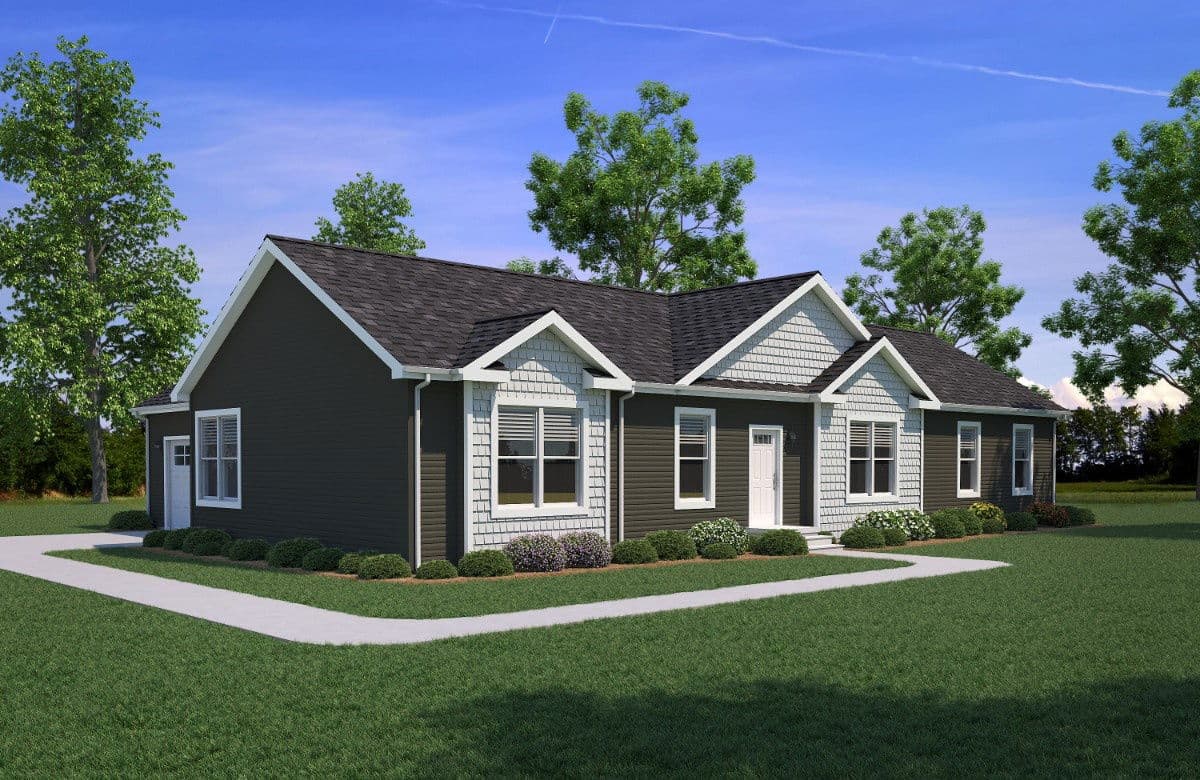 La bella casa ranch 2p2802-r hero, elevation, and exterior home features