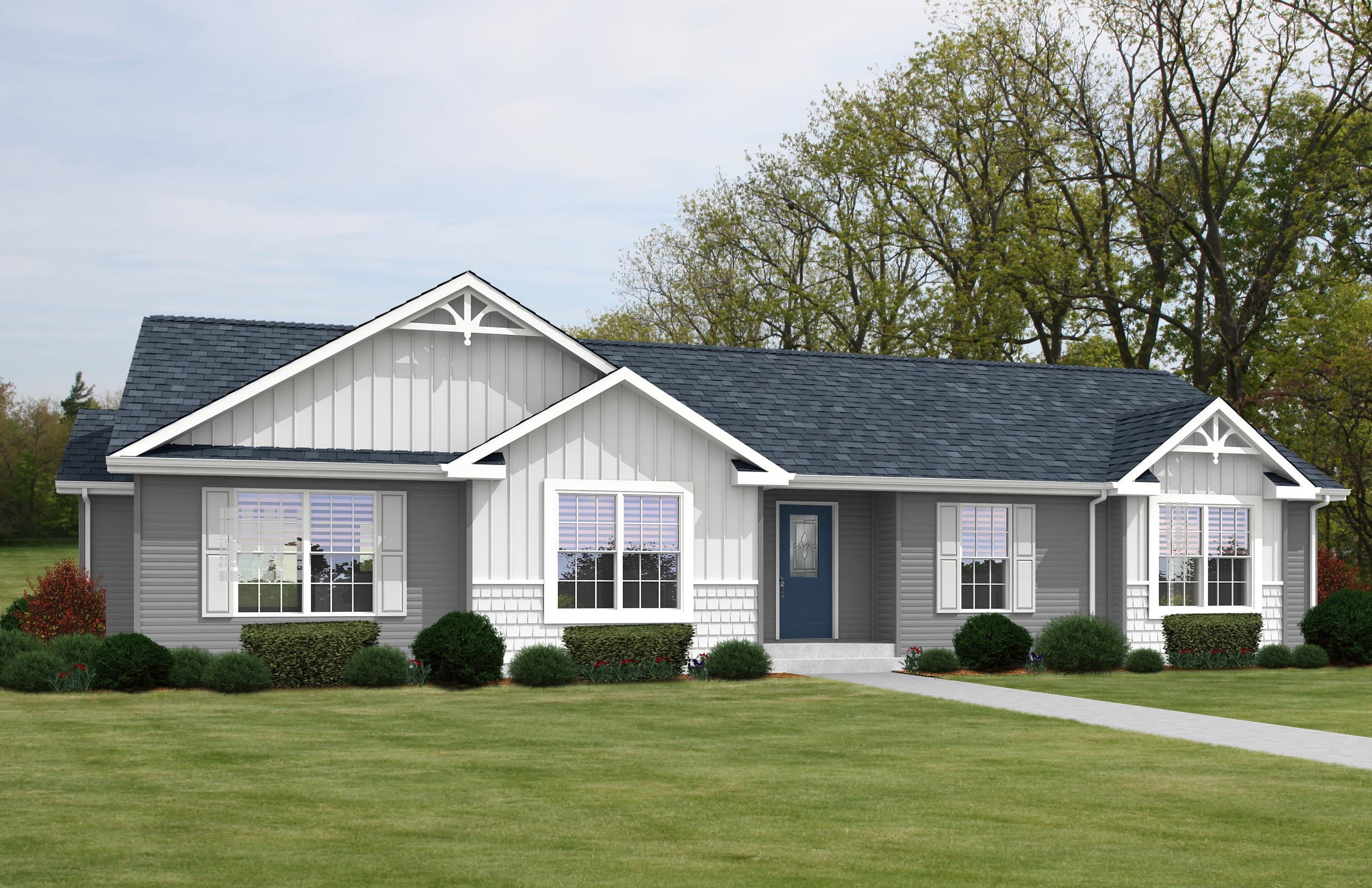 Pennwest classique ranch 2p2019-r hero, elevation, and exterior home features