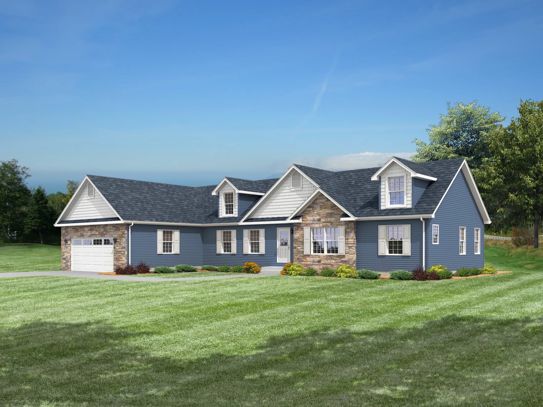 Pennwest classique ranch hero and exterior home features